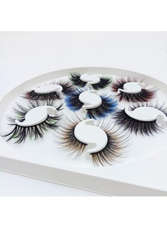 DAODER False Eyelashes Hybrid Colored Lashes Wispy Fake Lashes Natural Look Faux Mink Lashes 15Mm Long Cosplay Costume Eye Lashes Multipack 7 Pairs  - Image 5