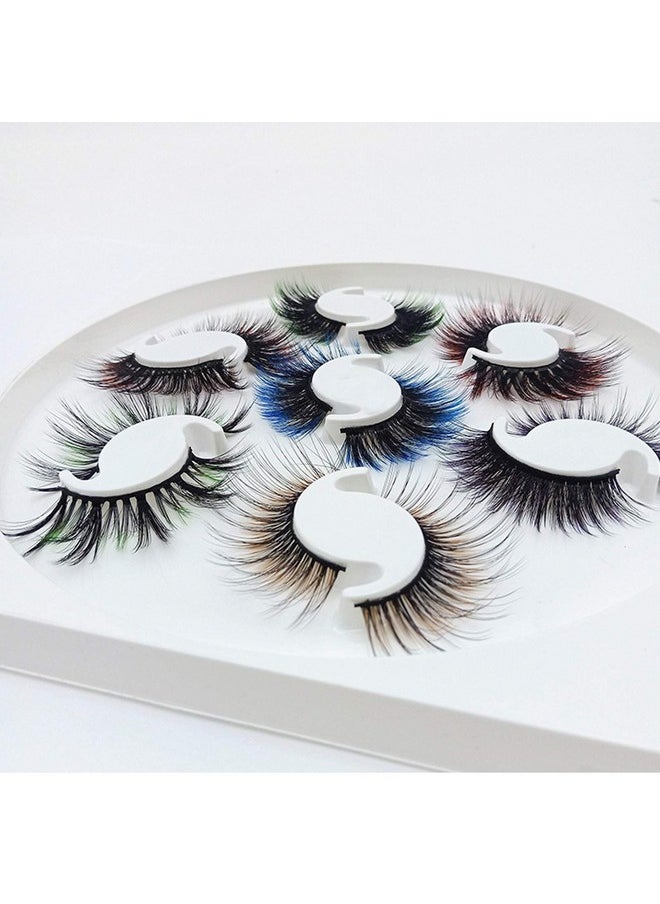 DAODER False Eyelashes Hybrid Colored Lashes Wispy Fake Lashes Natural Look Faux Mink Lashes 15Mm Long Cosplay Costume Eye Lashes Multipack 7 Pairs  - Image 5