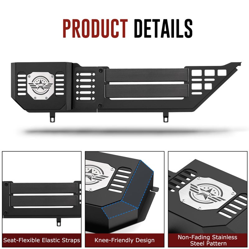 VEILS Front Door Storage Box for Jeep Wrangler JL JLU 4XE (2018-2025) & Gladiator JT (2020-2025) Accessories, Fits Manual/Power Seats, Heavy-Duty Metal Door Pockets Organizer 2PCS, Black - Image 5