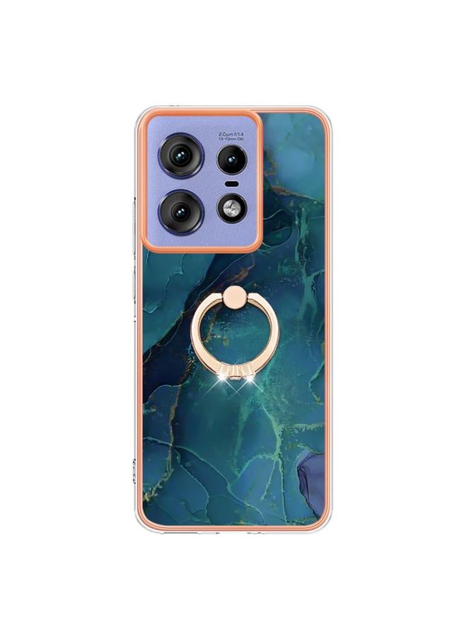 S-TOP Case For Motorola Edge 50 Pro Electroplating Marble Dual-side IMD Phone Case with Ring - Image 2