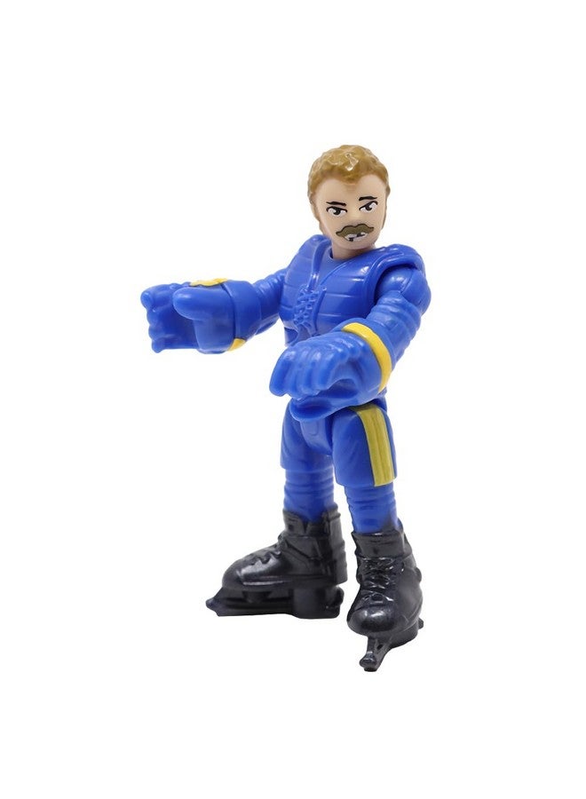 Imaginext Replacement Part for Collectible Fisher-Price Sports Ice Hockey Playset FGB17 - Replacement Poseable Ice Hockey Player Figure in Blue Suit and Black Skates