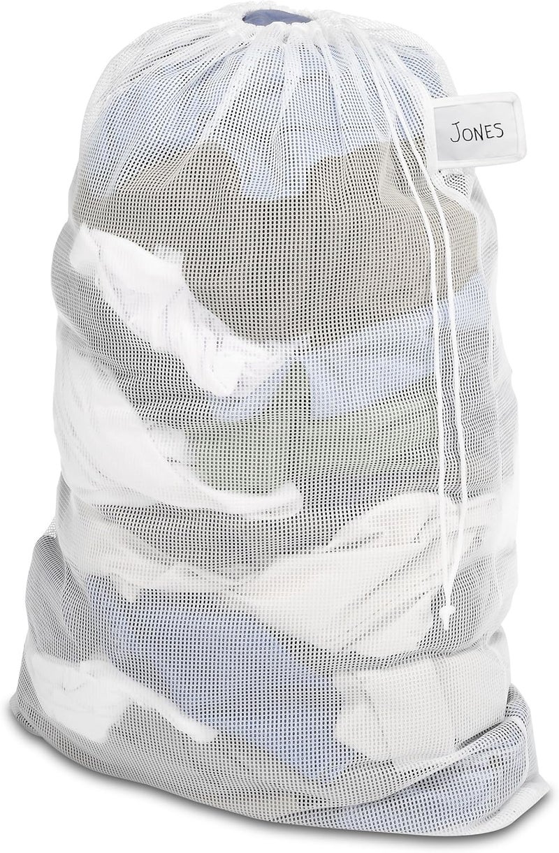 Whitmor Mesh Laundry Bag with ID Tag - White, 24 x 36 Inches - Image 1