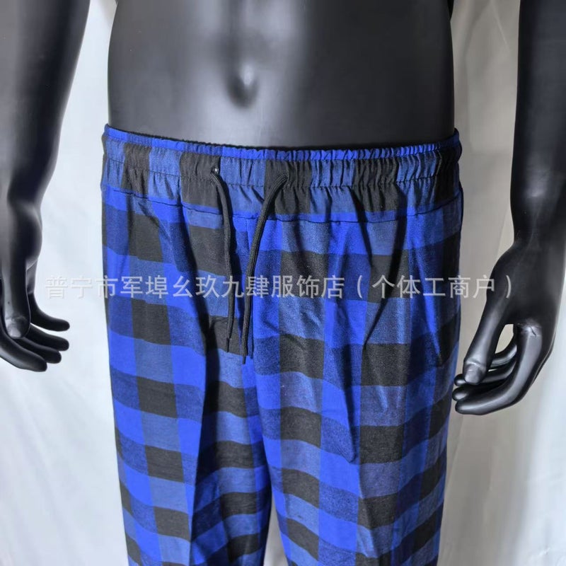 Plaid Pants Men Japanese Retro Lazy Black And White Checkered Wide-Leg Pants Drape Straight Pants Unisex Casual Long Pants - Image 4