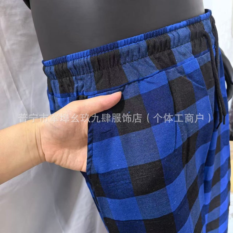 Plaid Pants Men Japanese Retro Lazy Black And White Checkered Wide-Leg Pants Drape Straight Pants Unisex Casual Long Pants - Image 5