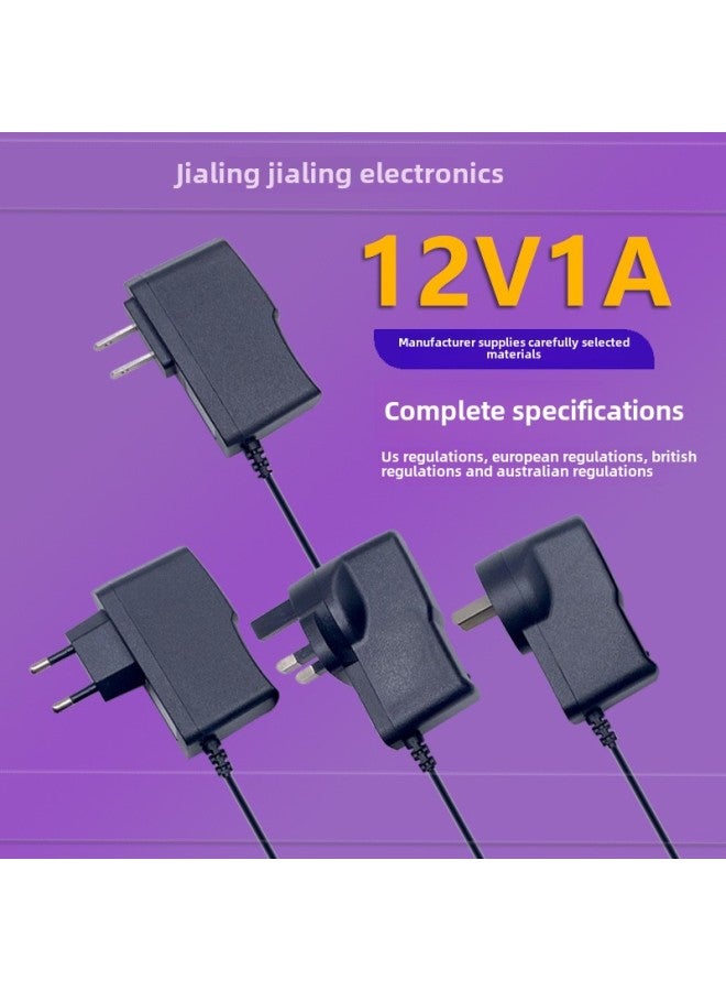 12V1A Power Adapter Set-top Box Power Supply Fiber Optic Cat Router Switching Power Supply Monitoring LED Light Strip-Color:Black-Specifications: 12v1a  - Image 1