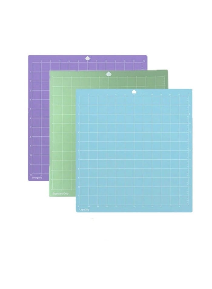 12x12 Inch Cutting Mat 3-Pack - Standard/Light/Strong Grip Sticky Mats for DIY Craft Cutting  - Image 1
