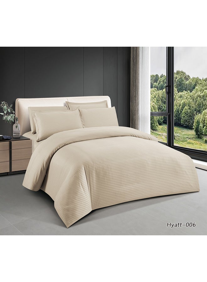 Hours Horse Hotel Comforter Set With Soft And Durable Microfiber Striped Fabric 6 Pieces King Size  - Image 1