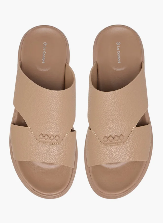لو كونفورت Men Textured Slip-On Comfort Sandals