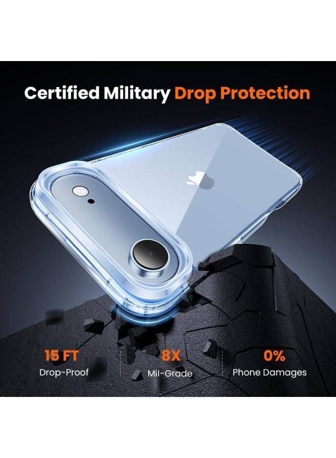 3 in 1 for iPhone 17 Air Case Clear, with Tempered Glass Screen Protector & Camera Lens Protector  ,Camera Control, Military-Grade Protection, Ultra Clear, Shockproof iPhone Cover, Slim Case Cover for 17 Air, Clear - Image 5