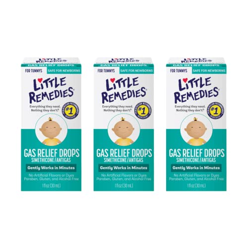 Little Remedies Gas Relief Drops Natural Berry Flavor Safe for Newborns 10 Fl Oz Pack of 3