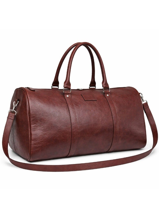 Stylish duffel bags for weekend getaways and overnight stays abroad, large, durable, water-resistant leather-style bags for fitness and travel, for men and women, one size fits all.