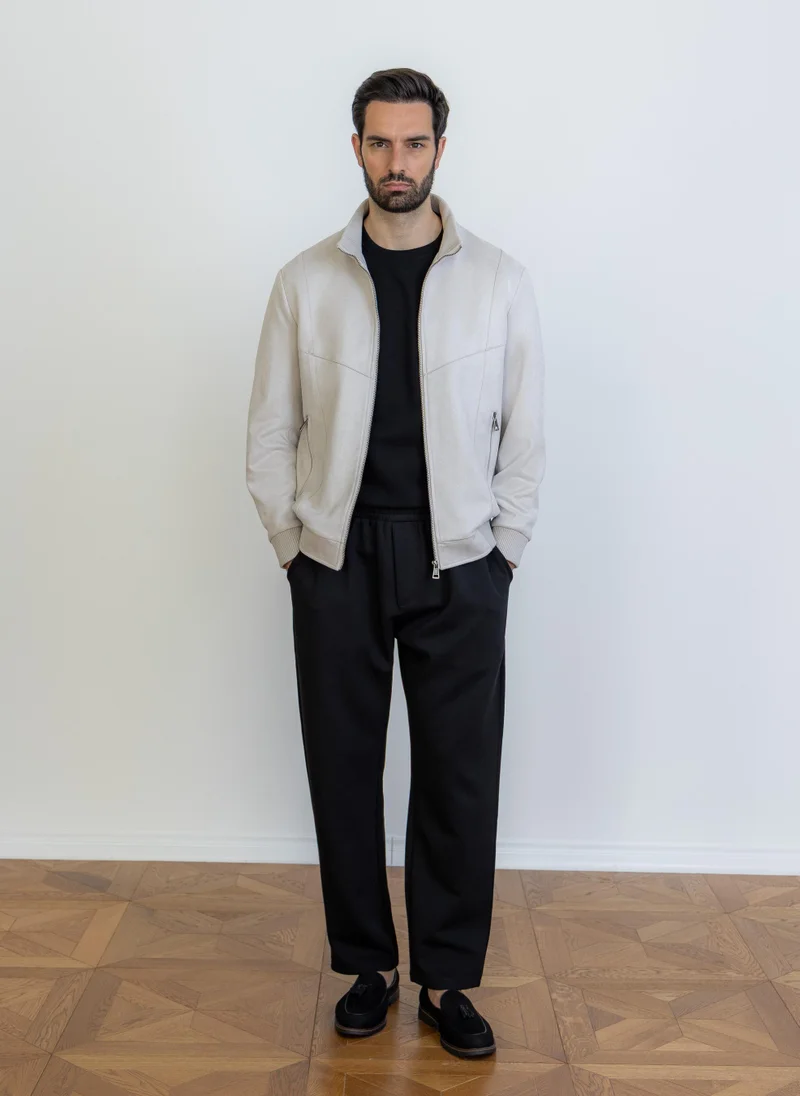 شايبس جاكيت بياقة جلد سويدي