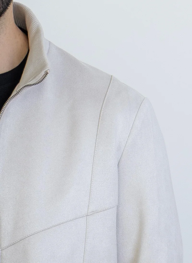 شايبس جاكيت بياقة جلد سويدي