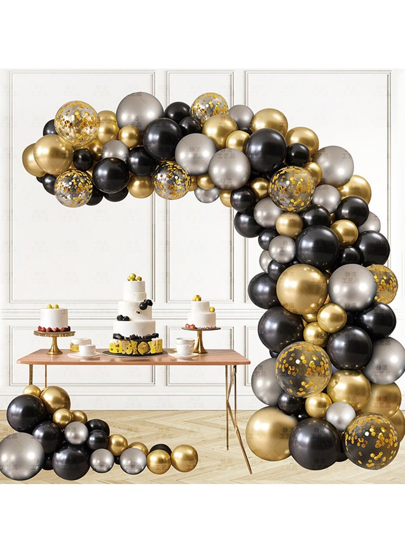Black Gold Balloon Arch Kit,138 Black and Gold Balloon Arch Garland Kit with Black Gold White Balloons Garland for Men Boy Birthday Party Decoration,Graduation,Wedding,New Year,Anniversary,Retirement - Image 3