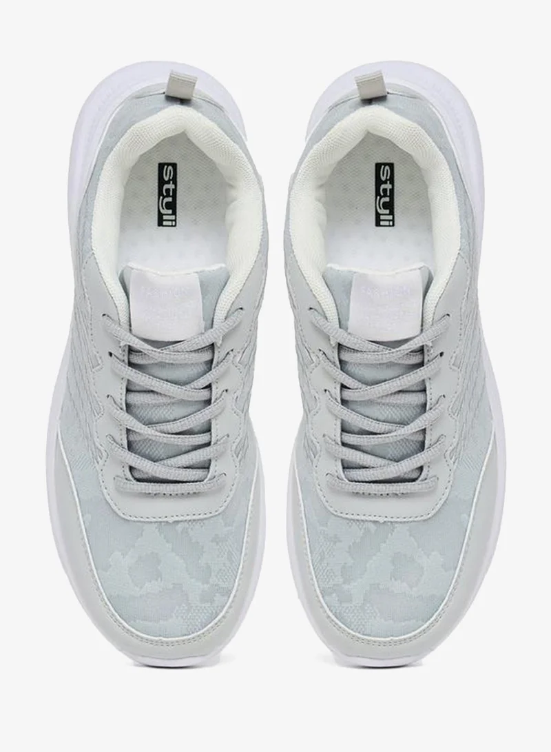 Styli Active Stitch Design Lace Up Sneakers
