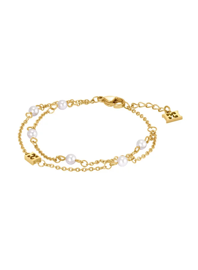إسكادا Florence Gold Plated Stainless Steel Bracelet for Women 140mm