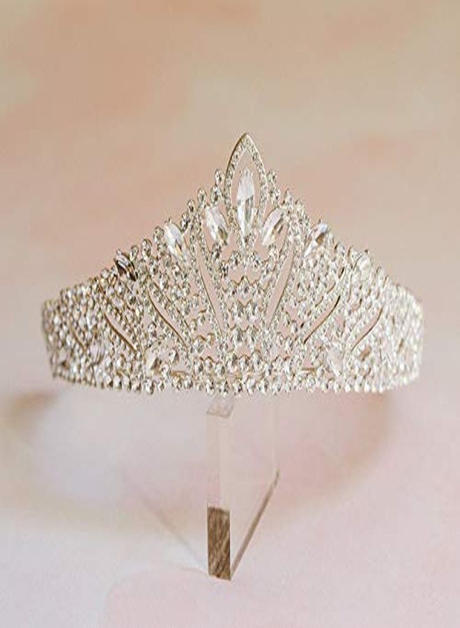 SWEETV Anastasia Tiaras And Crowns For Women, Wedding Tiara For Bride, Rhinestone Queen Crown, Silver Crystal Princess Headpieces For Prom Costume Party - Image 5