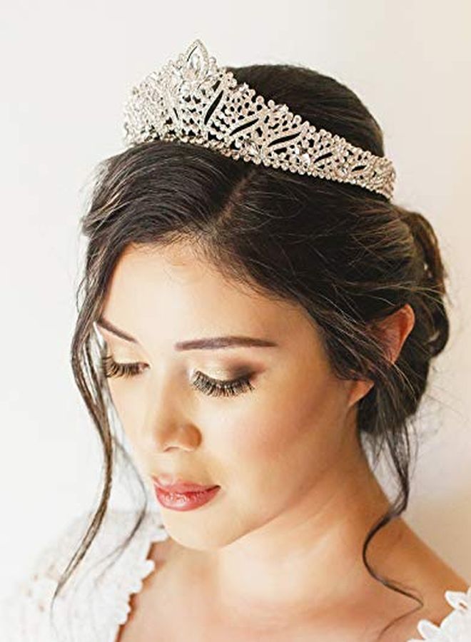 SWEETV Anastasia Tiaras And Crowns For Women, Wedding Tiara For Bride, Rhinestone Queen Crown, Silver Crystal Princess Headpieces For Prom Costume Party - Image 3