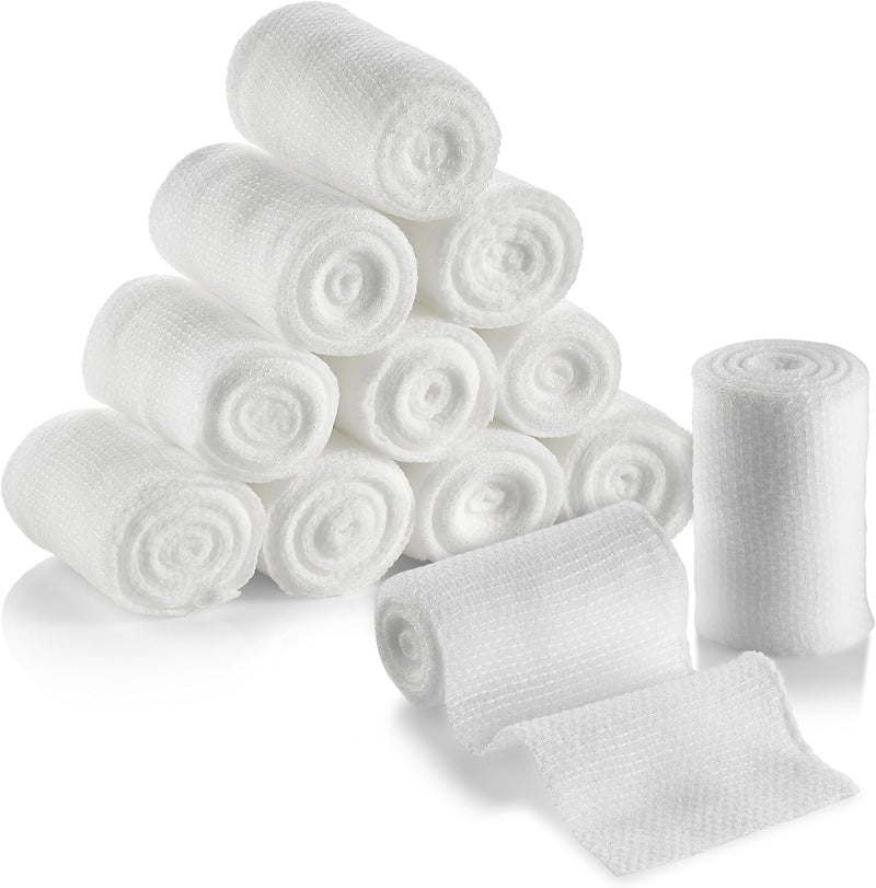MEDca Gauze Bandage Rolls - (12 Pack) 2 in x 4.1 Yards Per Roll of Medical Grade Gauze Bandage and Stretch Bandage Wrapping for Dressing All Types of Wounds and First Aid Kit by MEDca, (2-Inch, 12 Pcs)