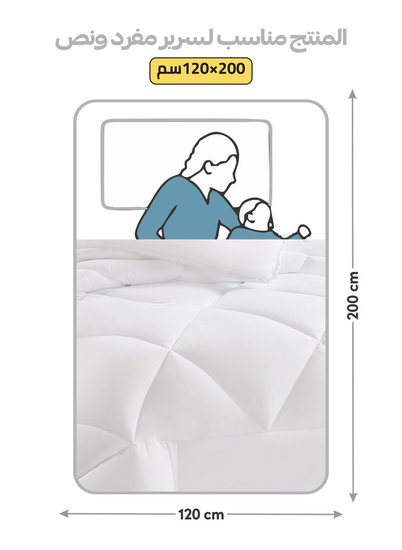Donetella Bedding Comforter Set, Single Size Fits 120x200 cm - 4-Pcs Solid Quilted Bed Set, Microfiber Fabric - 1 Comforter, 1 Fitted Sheet And 2 Pillow Shams  - Image 3