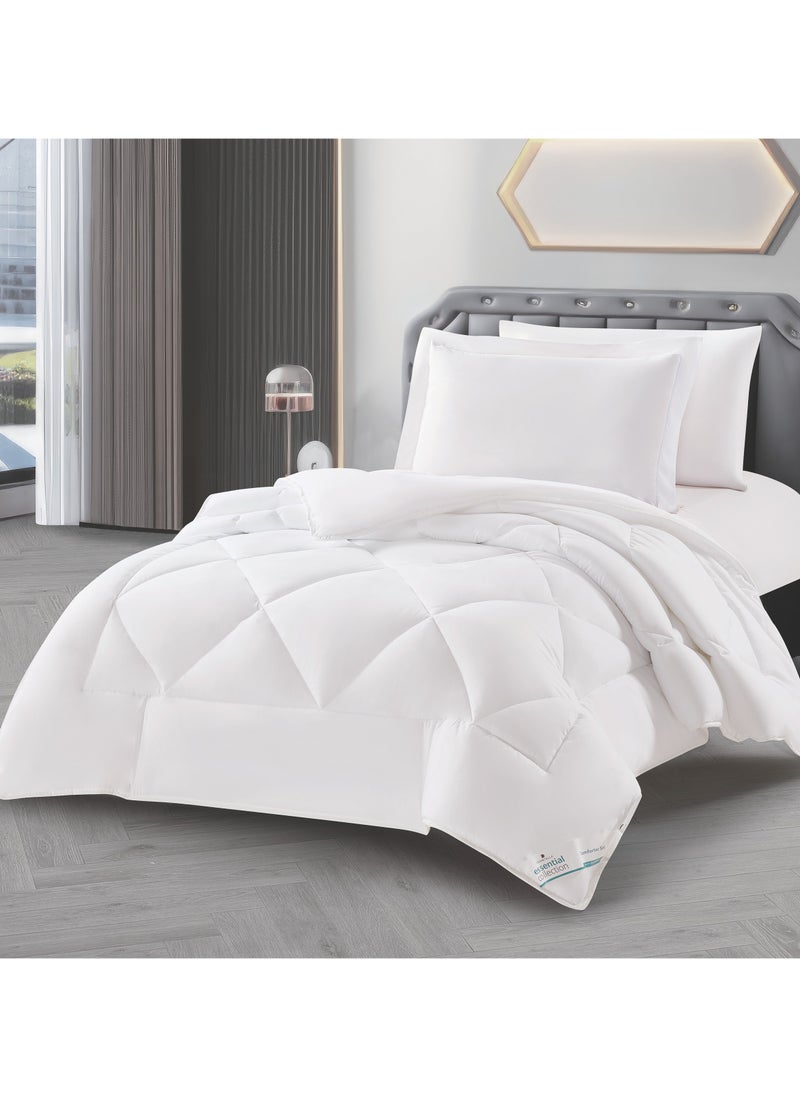 Donetella Bedding Comforter Set, Single Size Fits 120x200 cm - 4-Pcs Solid Quilted Bed Set, Microfiber Fabric - 1 Comforter, 1 Fitted Sheet And 2 Pillow Shams  - Image 1