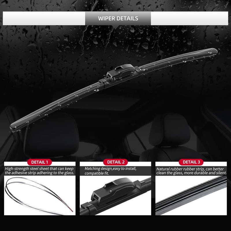 GARDIMU Windshield Wiper Blades Replacement for 2017-2022 Honda CR-V - 3 Pieces (26+16+12 inch) - Image 4