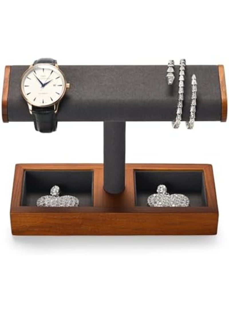 SYOSI Solid Wood T-Bar Watch Display Stand for Men and Women, Durable Jewelry Organizer with Elegant Design, Ideal for Store and Home Use, Perfect for Showcasing Watches, Bracelets, and Accessories - Image 1