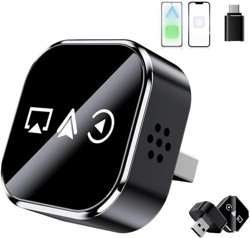 Wireless Carplay Mirror Link Adapter, 2026 Upgrade 3 in 1 Screen Mirror Ios Phone, Wired to Wireless Carplay Adapter with 2.4/5ghz Wifi and Bluetooth 5.0 for Wired Carplay, Airplay(For iPhone) - Image 1
