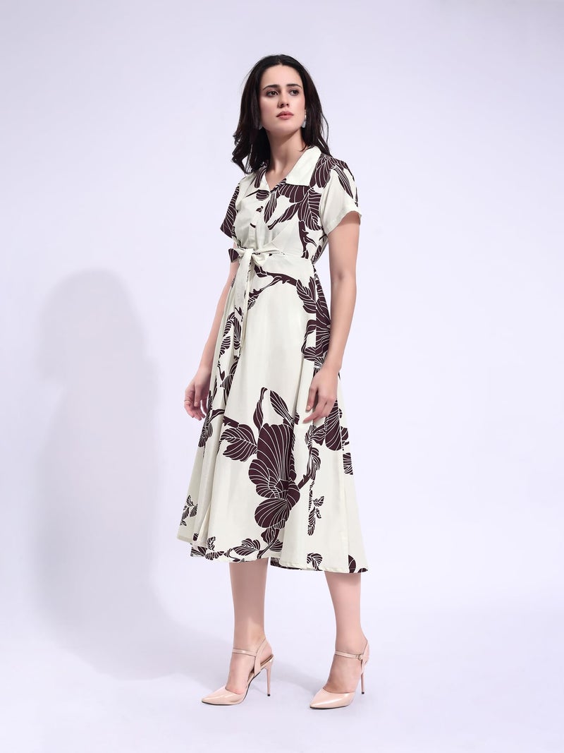 PURVAJA Women’s Maxi Cotton Blend Dress (Floe-272-S_Off-White) - Image 2