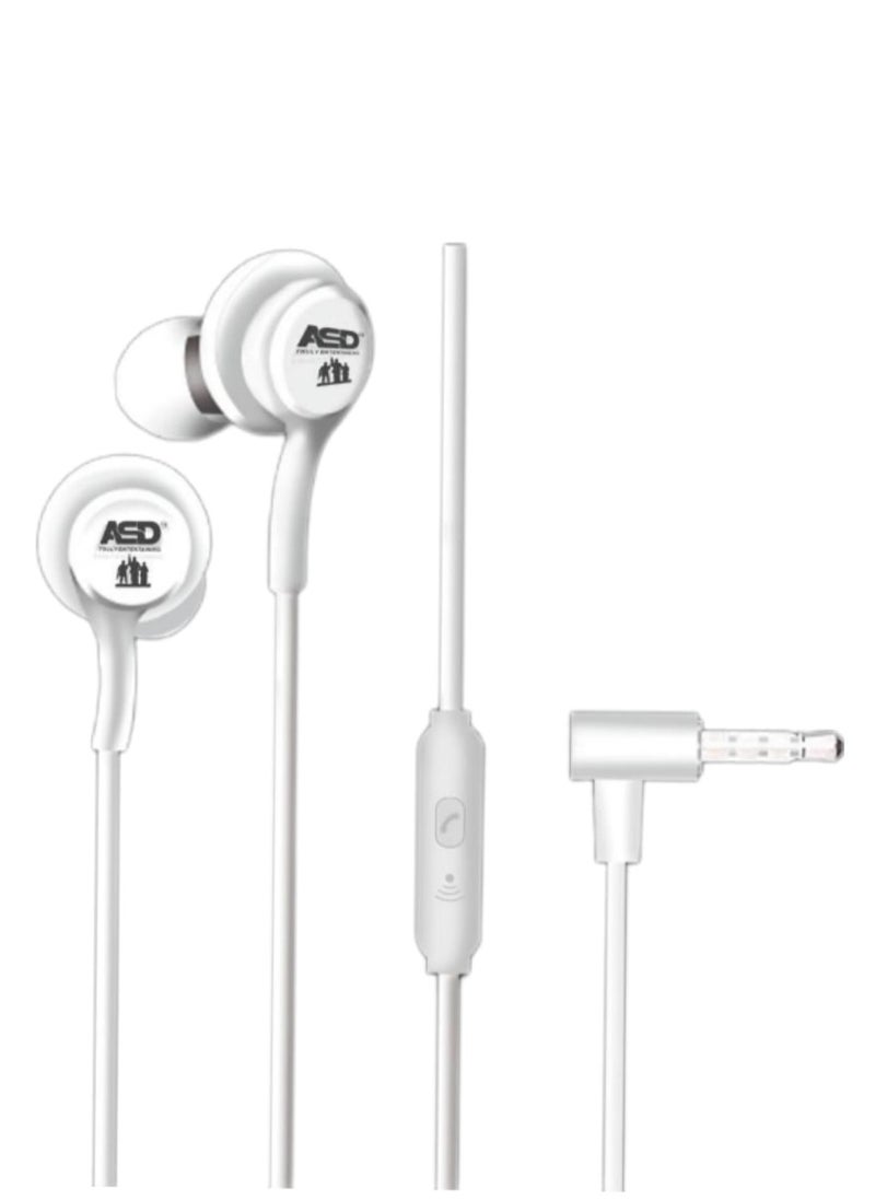 ASD - ASD Full-in Wired Earphone with HD Mic and 90 degree Audio Jack Symphony  ASD-75EP - Image 1