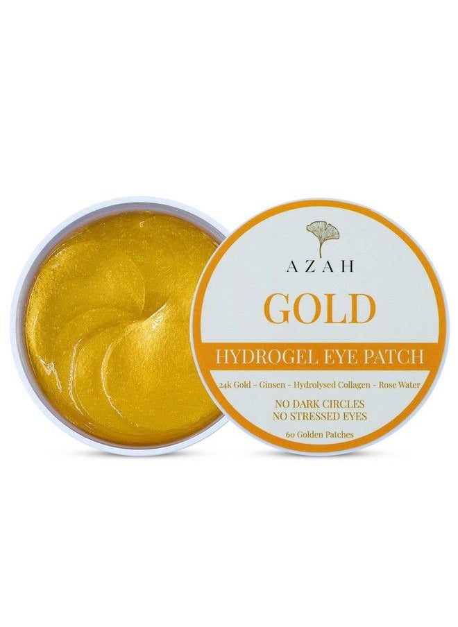 AZAH - Under Eye Patches For Dark Circles With 24K Nano Gold ; Pack Of 60 Eye Cooling Gel Pads ; Hydrogel Eye Patch Mask With Collagen For Relaxing Eyes Reducing Puffiness & Wrinkles - Image 1
