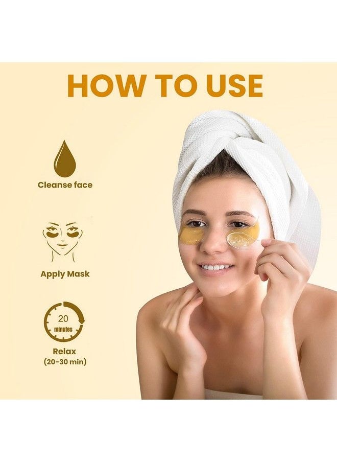 AZAH - Under Eye Patches For Dark Circles With 24K Nano Gold ; Pack Of 60 Eye Cooling Gel Pads ; Hydrogel Eye Patch Mask With Collagen For Relaxing Eyes Reducing Puffiness & Wrinkles - Image 1