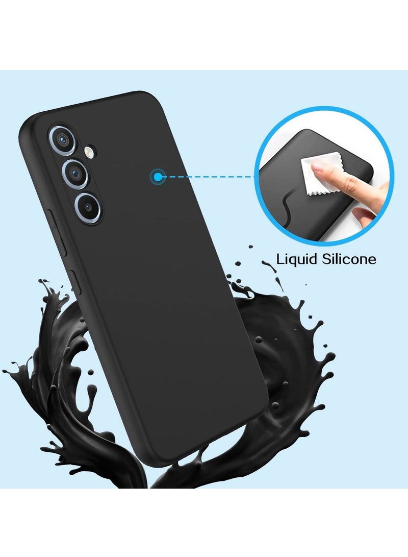 BORTONY Galaxy A34 5G Case with 2 Pack Tempered Glass Screen Protector Microfiber Shockproof Soft Liquid Silicone Protective Phone Cover for Samsung Galaxy A34 5G - Image 3