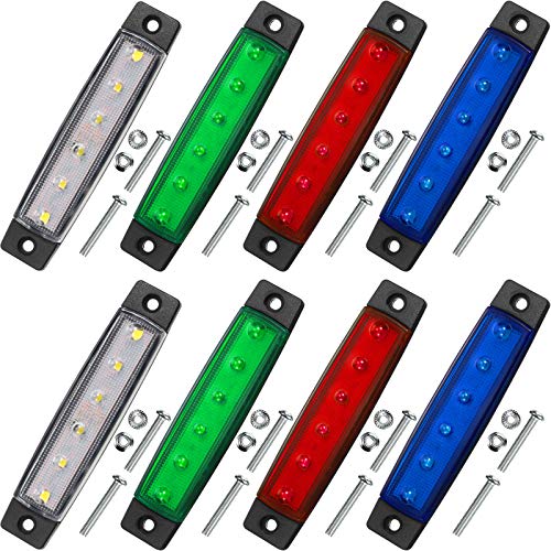 Pelopy 8 Piece Marine Boat Lights LED 12v Waterproof Interior Navigation Lights for Bow, Stern, Cockpit, Kayak(Red, Blue, Green, White) - Image 1