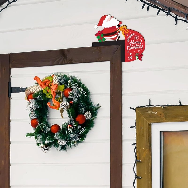 Pigort Christmas Door Toppers Funny Christmas Door/Window Coner Decorations Snowman Santa Windows Walls DIY Craft for Christmas Party Ornament (Santa) - Image 4