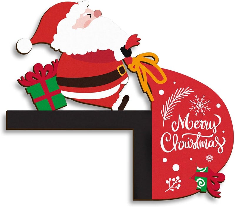 Pigort Christmas Door Toppers Funny Christmas Door/Window Coner Decorations Snowman Santa Windows Walls DIY Craft for Christmas Party Ornament (Santa) - Image 1