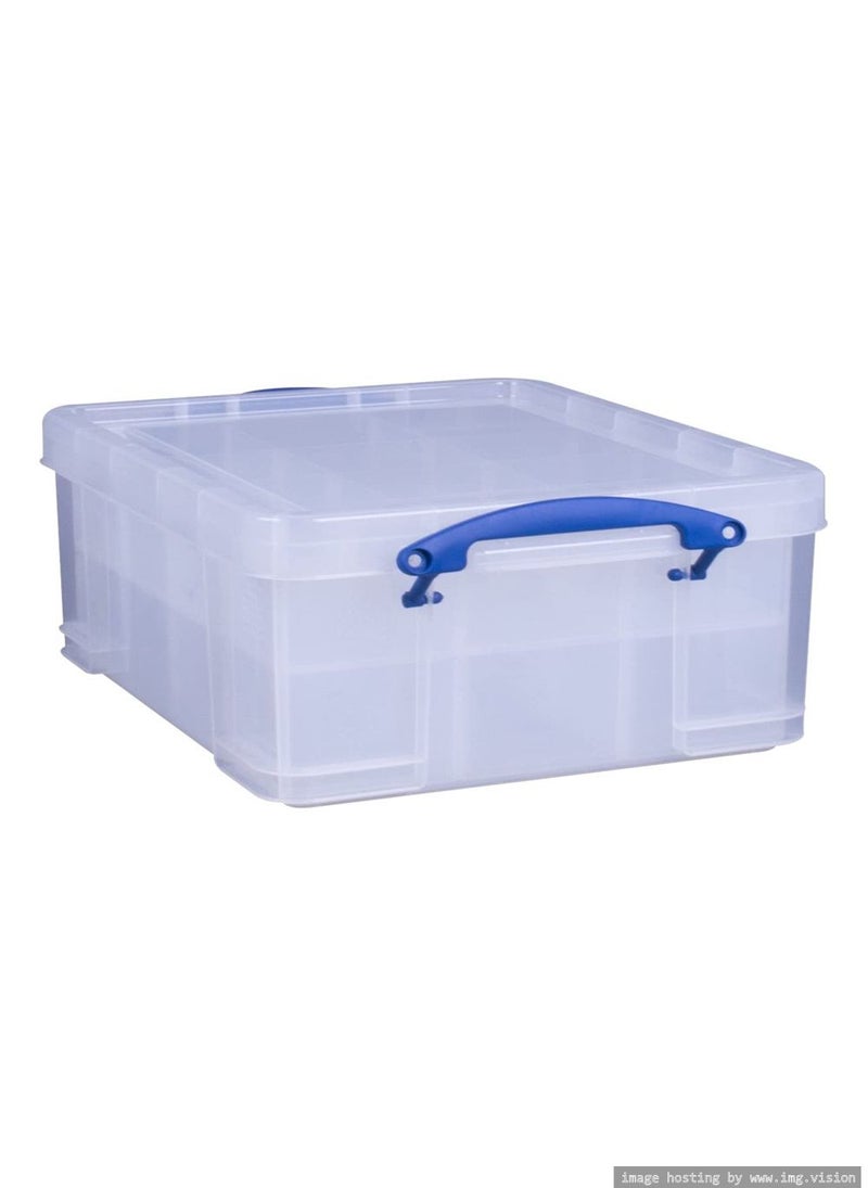 Really Useful Really Useful 21 Liter Plastic Box & 2 Trays Clear  - Image 3