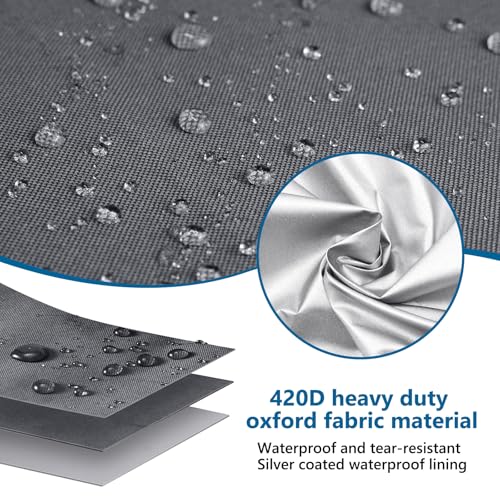 AKEfit 1 Pack Washing Machine Cover, Waterproof Dustproof Washer Dryer Cover with Zipper and Perspective Window ,Fit for Front Load or Top Washer and Dryer 27"Wx26"Dx43"H,Grey - Image 3