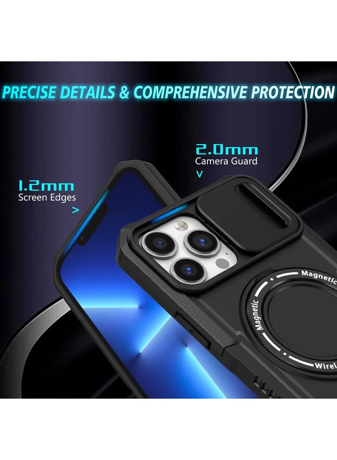 S-TOP Case For iPhone 13 Pro Max Sliding Camshield MagSafe Holder TPU Hybrid PC Phone Case - Image 3