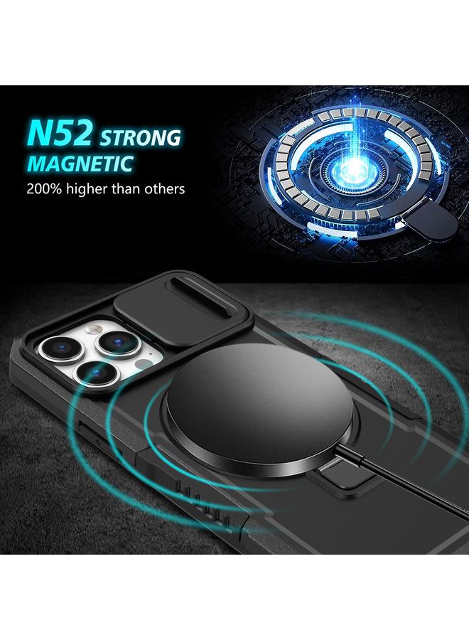 S-TOP Case For iPhone 13 Pro Max Sliding Camshield MagSafe Holder TPU Hybrid PC Phone Case - Image 4