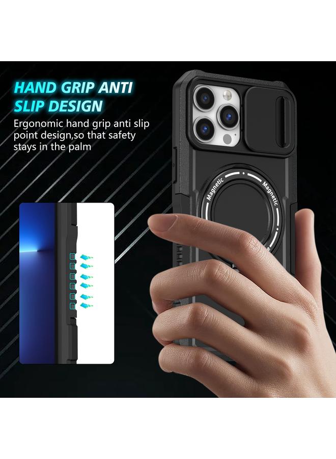 S-TOP Case For iPhone 13 Pro Max Sliding Camshield MagSafe Holder TPU Hybrid PC Phone Case - Image 2