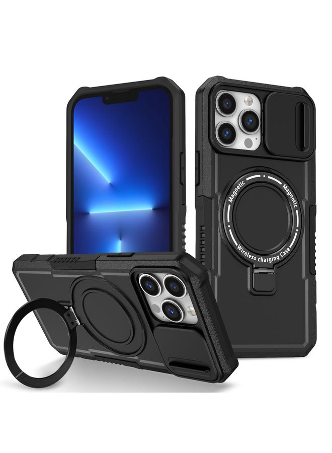 S-TOP Case For iPhone 13 Pro Max Sliding Camshield MagSafe Holder TPU Hybrid PC Phone Case - Image 1