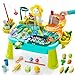 Zsinb 4in1 Kids Play Sink with Running Water Mini Water Table with Detachable Legs Upgraded Faucet and Dishes Children Electric Dishwasher Toy Kitchen Sensory Set Blue - Image 3