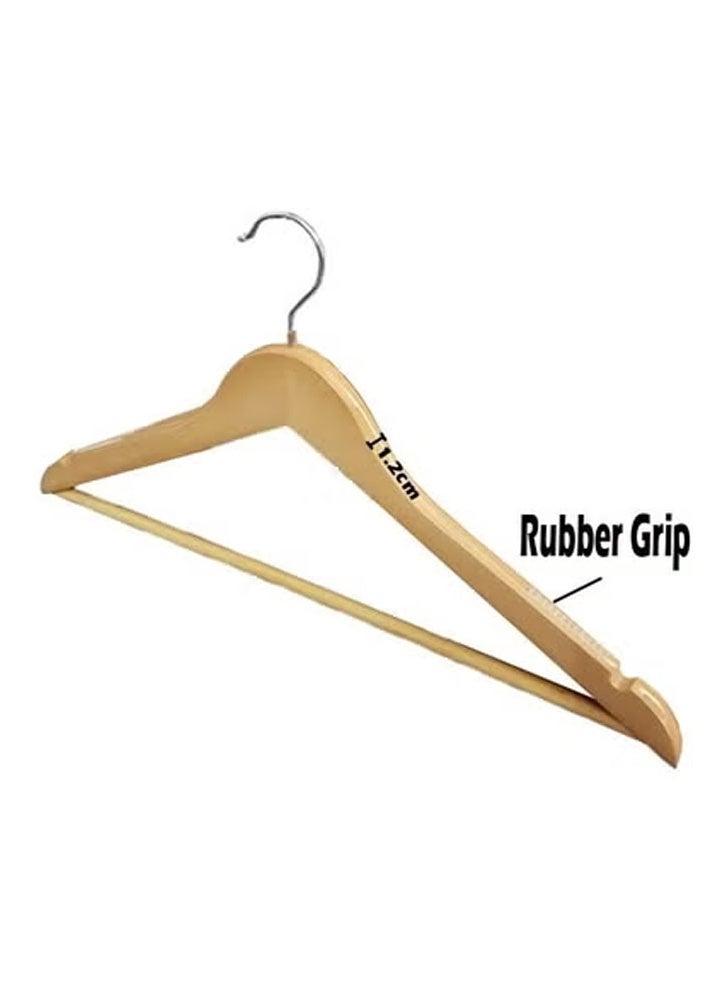 keke Pack of 10 Non-Slip Swivel Hook Wooden Hangers - Image 2