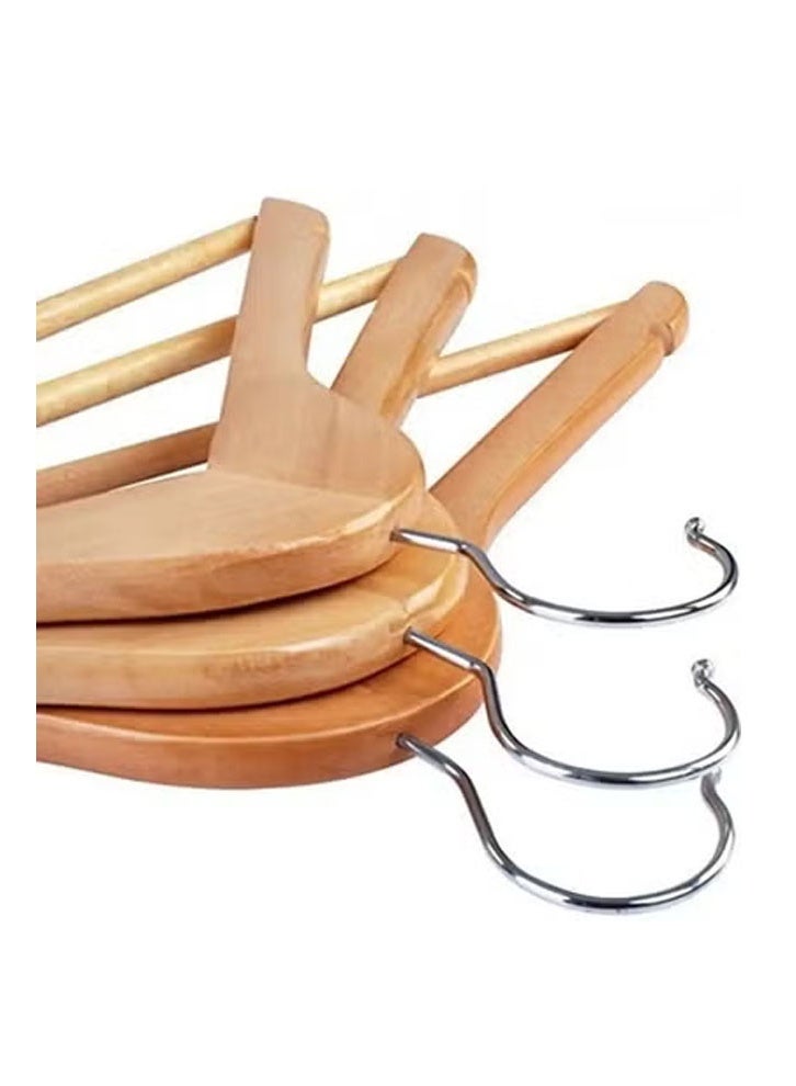 keke Pack of 10 Non-Slip Swivel Hook Wooden Hangers - Image 4