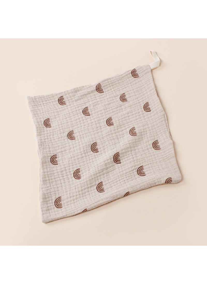 Baby Cotton Soft Towel with Muslin Dual Layer Gray Rainbow