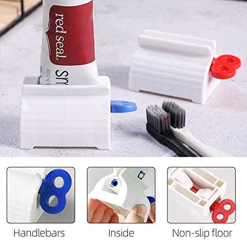 NOBILEA Rolling Tube Toothpaste Squeezer Toothpaste Seat Holder Stand Rotate Toothpaste Dispenser for Bathroom(2 PCS) - Image 2