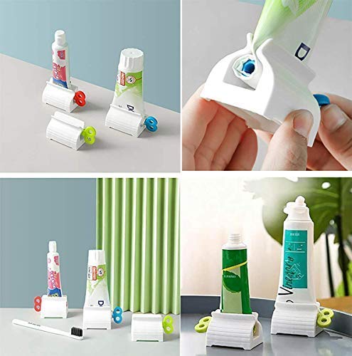 NOBILEA Rolling Tube Toothpaste Squeezer Toothpaste Seat Holder Stand Rotate Toothpaste Dispenser for Bathroom(2 PCS) - Image 3