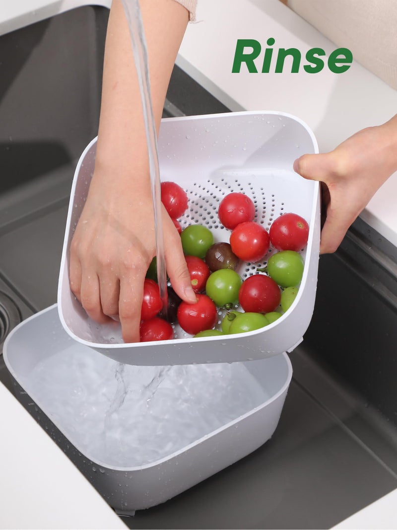 TidyTale Colander for Kitchen, Detachable Fruit Bowl with Drip Tray, Plastic Food Strainer for Fruits, Vegetables, Berries and Pasta, Colander Set for Home and RV Use, Dishwasher Safe - Image 5