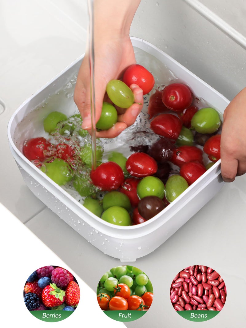 TidyTale Colander for Kitchen, Detachable Fruit Bowl with Drip Tray, Plastic Food Strainer for Fruits, Vegetables, Berries and Pasta, Colander Set for Home and RV Use, Dishwasher Safe - Image 3